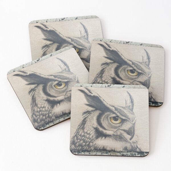 Item preview, Horned owl, graphite on wood designed and sold by RealART-1974.
