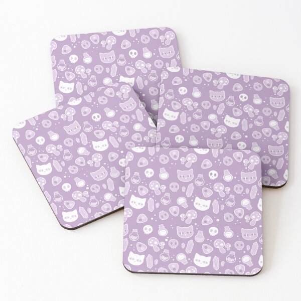 Item preview, Little Witch White and Lilac all over pattern designed and sold by WytchandCraft.