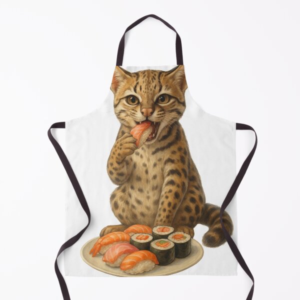 Item preview, Margay Eating Sushi designed and sold by thehaywirehoney.