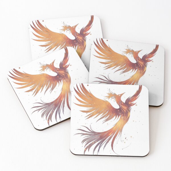 Item preview, Majestic Phoenix Rising from Ashes – Fiery Rebirth Mythical Bird Artwork | Cosmic Fire Phoenix Illustration designed and sold by RelatableMess.