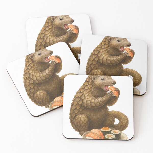 Item preview, Pangolin Eating Sushi Funny designed and sold by thehaywirehoney.