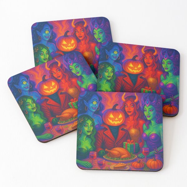 Item preview, Headless Horseman Feast: Thanksgiving Fantasy Art with Monsters and Holiday Cheer designed and sold by TheHorsemanRidesAgain.