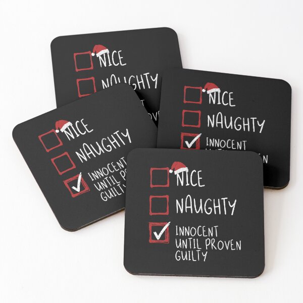 Item preview, Nice, Naughty, Innocent Until Proven Guilty—Funny Christmas List designed and sold by Steele-Art.