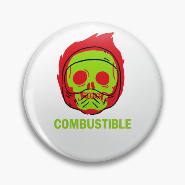 Item preview, COMBUSTIBLE" Flaming Skull Graphic Tee - High-Octane Rider Warning Shirt designed and sold by RNASstuff.