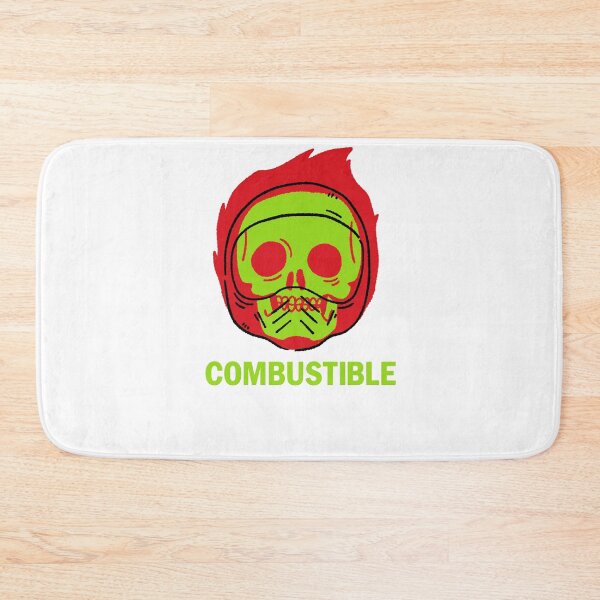 Item preview, COMBUSTIBLE" Flaming Skull Graphic Tee - High-Octane Rider Warning Shirt designed and sold by RNASstuff.