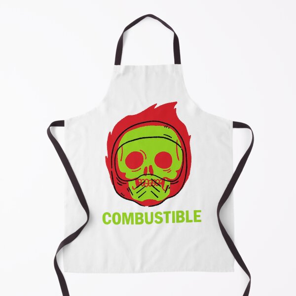 Item preview, COMBUSTIBLE" Flaming Skull Graphic Tee - High-Octane Rider Warning Shirt designed and sold by Childish by Design.