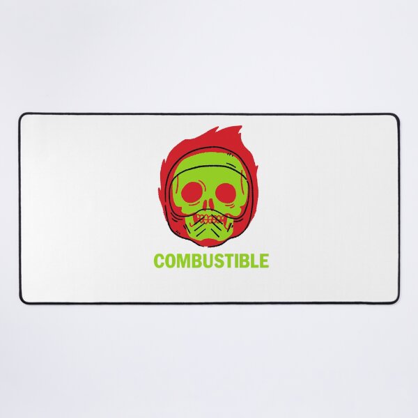 Item preview, COMBUSTIBLE" Flaming Skull Graphic Tee - High-Octane Rider Warning Shirt designed and sold by RNASstuff.
