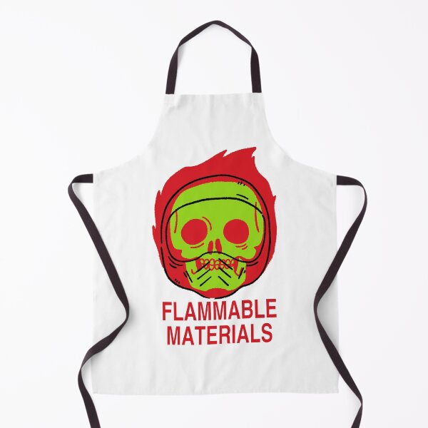 Item preview, FLAMMABLE MATERIALS" Skull Warning Tee - Safety Hazard Rider Shirt designed and sold by RNASstuff.