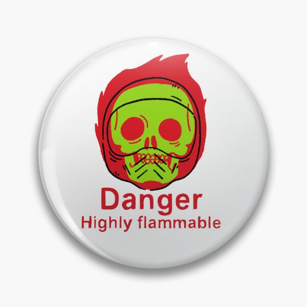 Item preview, Danger Highly Flammable" Neon Skull Racing Shirt - Edgy Warning Label Art designed and sold by RNASstuff.