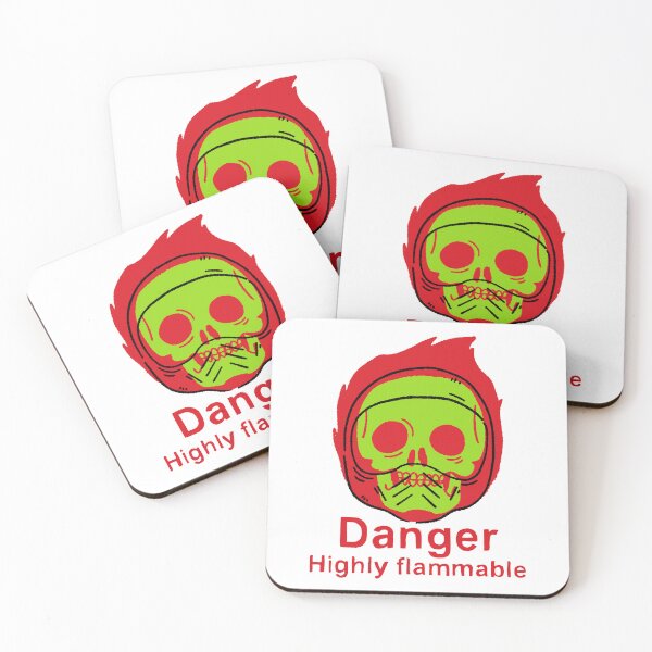 Item preview, Danger Highly Flammable" Neon Skull Racing Shirt - Edgy Warning Label Art designed and sold by RNASstuff.
