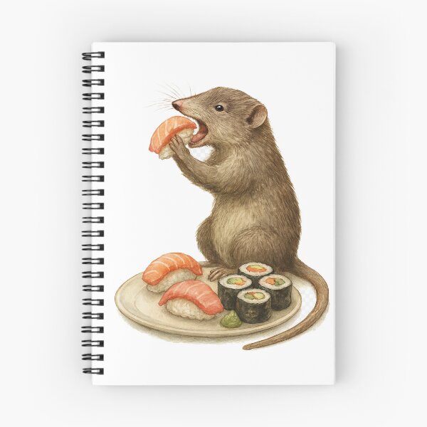 Item preview, Shrew Mouse Eating Sushi designed and sold by thehaywirehoney.