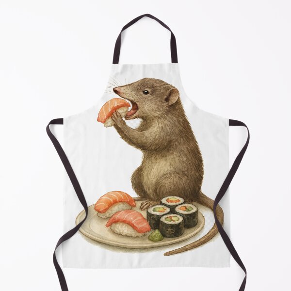 Item preview, Shrew Mouse Eating Sushi designed and sold by thehaywirehoney.