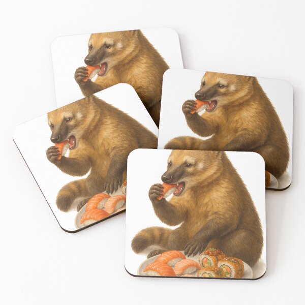 Item preview, Coati Eating Sushi Funny designed and sold by thehaywirehoney.