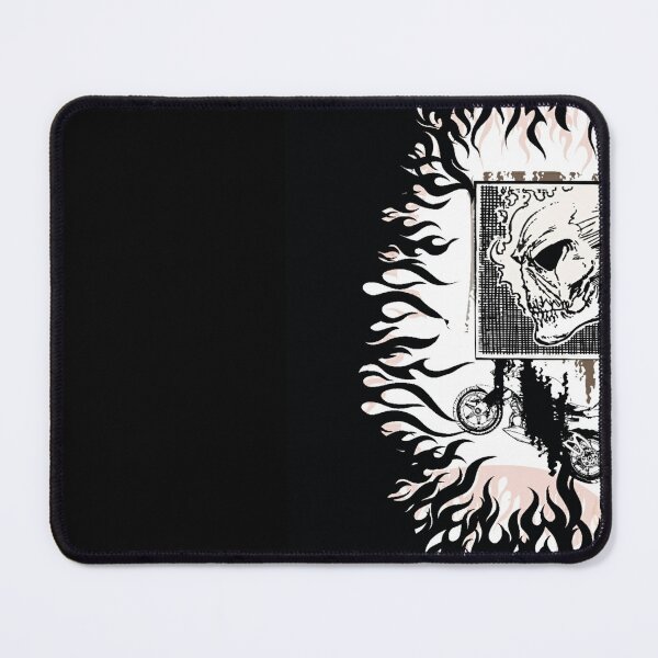 Item preview, Flaming Biker Skull Graphic - Vintage Tattoo Black White designed and sold by Heleniya.