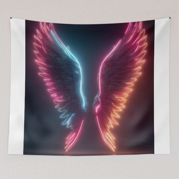 Item preview, Neon Angel Wings Art designed and sold by ArgentoArt.