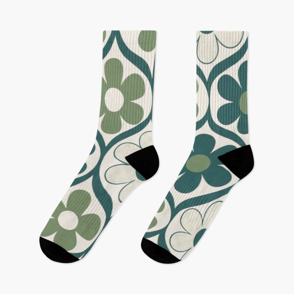 Item preview, Sage Green Teal Groovy Floral Ogee Pattern designed and sold by Searching ideas.