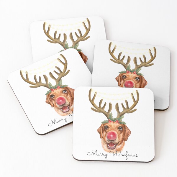Item preview, Cute Watercolor Christmas Labrador Reindeer designed and sold by ZoesPlace.