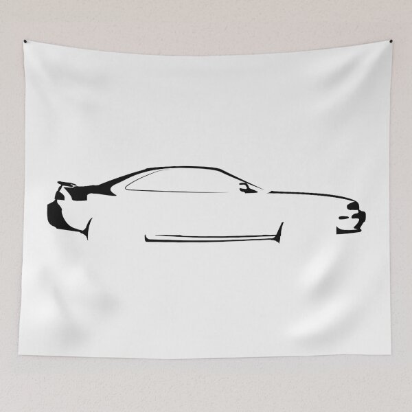 Item preview, Silvia S14 K’s Aero (1994) Minimalist Car Silhouette (Black) designed and sold by FearnCreative.