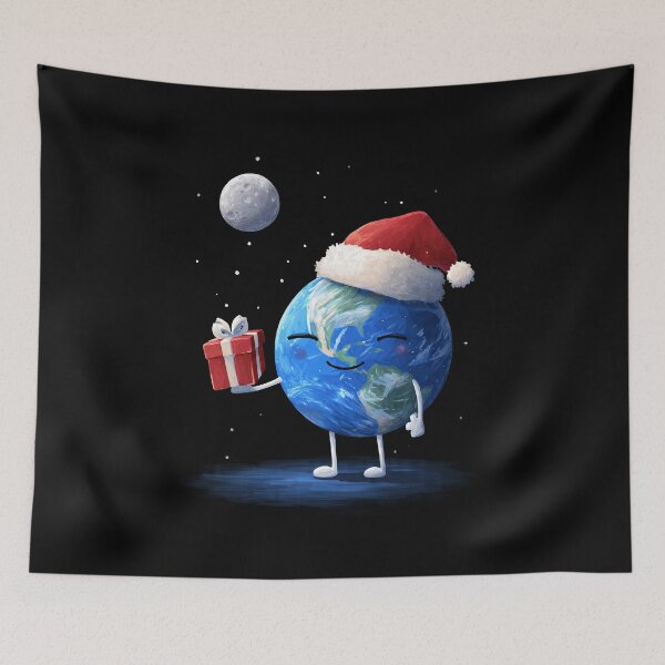 Item preview, Earth in a Santa Hat - Christmas Earth designed and sold by TicoTuftCR.