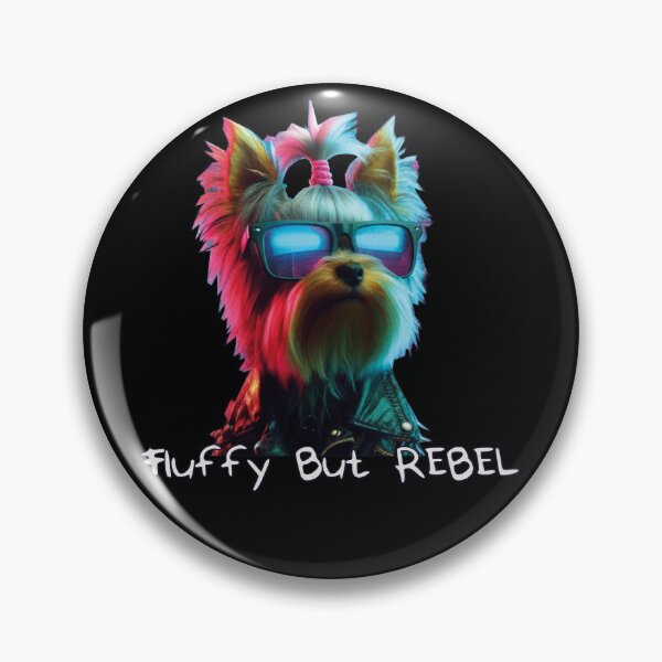 Item preview, Fluffy But Rebel Yorkshire Terrier - CyberPunk Dog Colorful designed and sold by Heleniya.