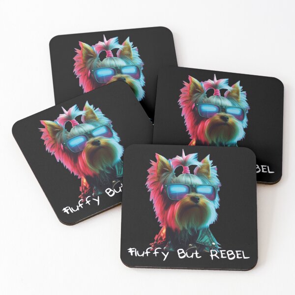 Item preview, Fluffy But Rebel Yorkshire Terrier - CyberPunk Dog Colorful designed and sold by Heleniya.