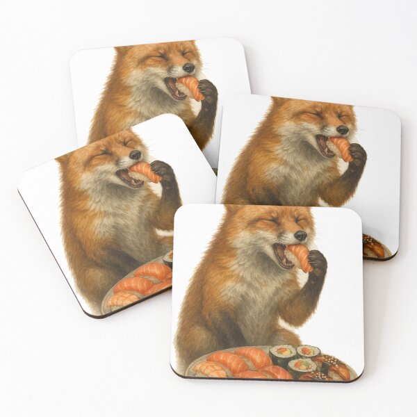 Item preview, Fox Eating Sushi Cute designed and sold by thehaywirehoney.