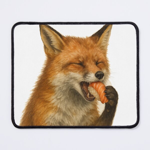 Item preview, Fox Eating Sushi Cute designed and sold by thehaywirehoney.