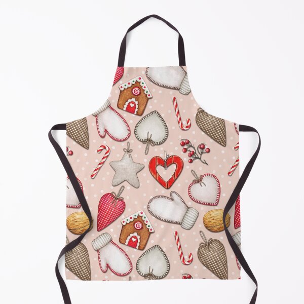 Item preview, Christmas Mittens, Gingerbread Houses, and Candy Canes - Festive Holiday Apron Design designed and sold by FestivityFinds.