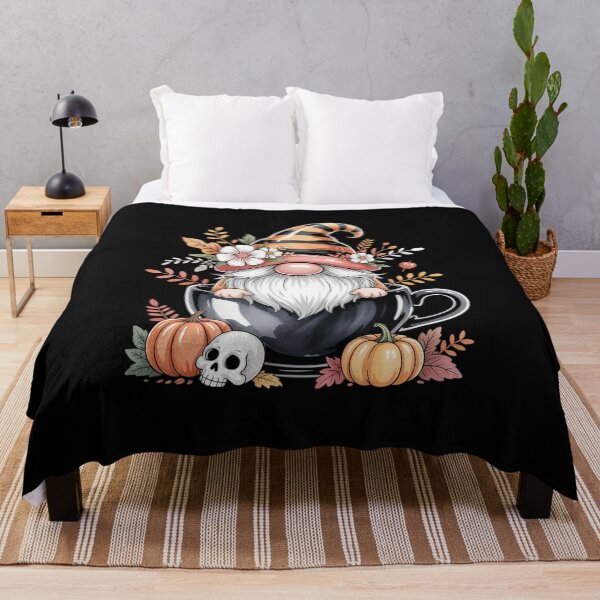Item preview, Cute Gnome Pumpkin Skull Spider Flower Happy Halloween designed and sold by DrewLeuschke.