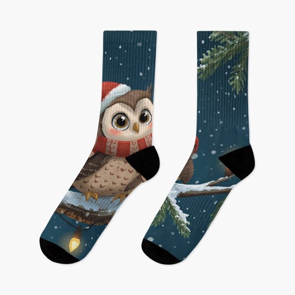 Item preview, Christmas Lights and Owl Cuddles in the Snow designed and sold by WildlifeWhimsy.