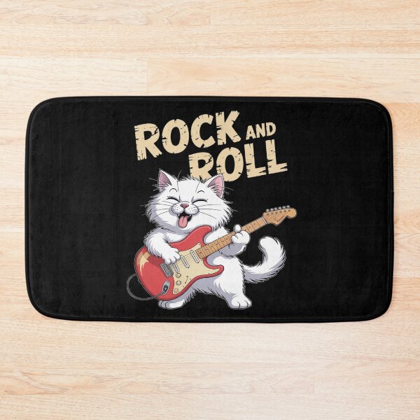 Item preview, Fuzzy Cat Playing Guitar Rock Cool Feline Music Lover designed and sold by Rotasiin.