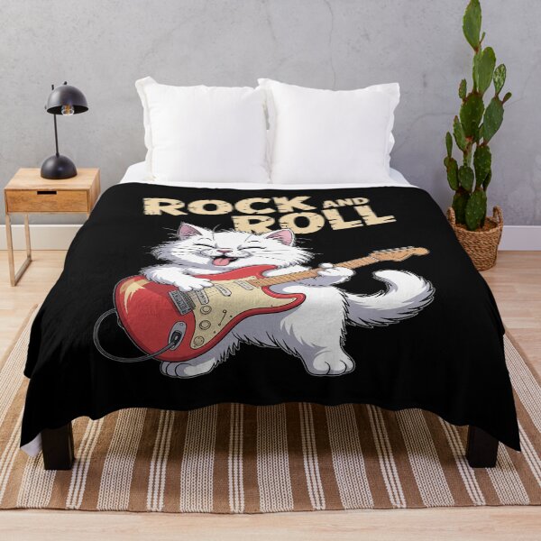 Item preview, Fuzzy Cat Playing Guitar Rock Cool Feline Music Lover designed and sold by Rotasiin.