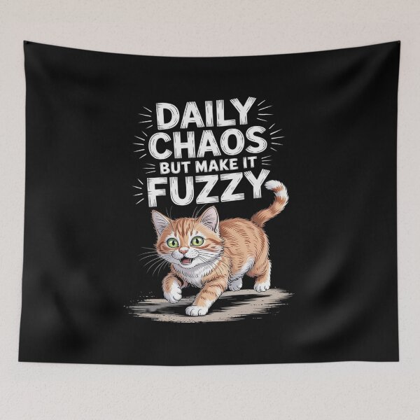 Item preview, Fuzzy Chaos Cat Humor Managing Life With Soft Destruction designed and sold by Rotasiin.