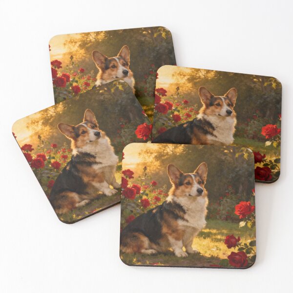 Item preview, Corgi in the Roses I designed and sold by Silver Calico Studio.