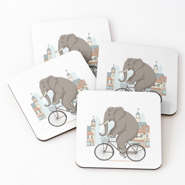 Item preview, Whimsical Elephant Bicycle Ride designed and sold by ElephantVibes.