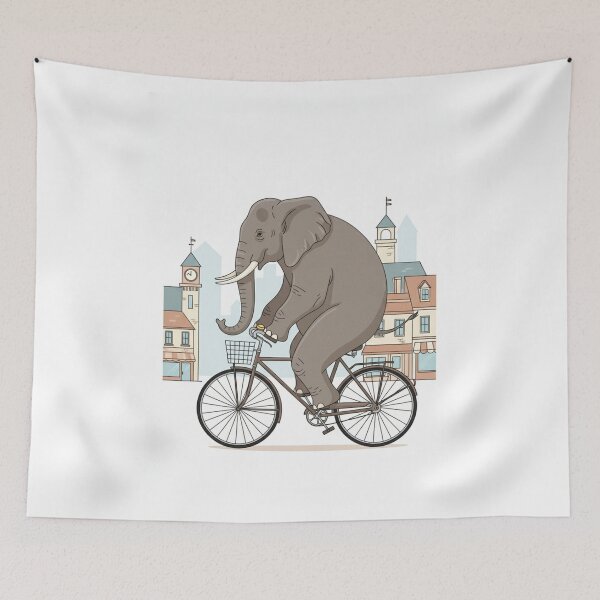 Item preview, Whimsical Elephant Bicycle Ride designed and sold by ElephantVibes.