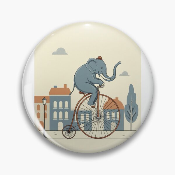 Item preview, Dapper Elephant on Penny-Farthing designed and sold by ElephantVibes.