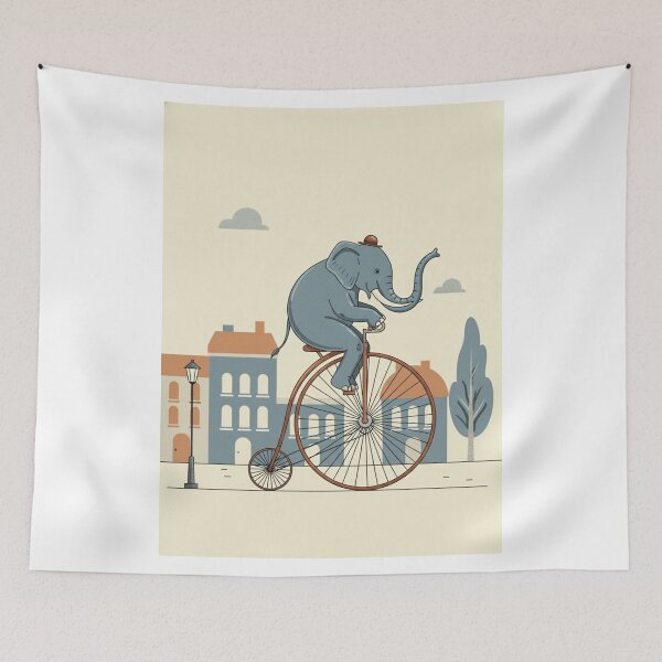 Item preview, Dapper Elephant on Penny-Farthing designed and sold by ElephantVibes.