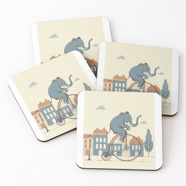Item preview, Dapper Elephant on Penny-Farthing designed and sold by ElephantVibes.