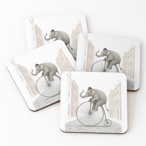 Item preview, Elephant's Whimsical Penny-Farthing Ride designed and sold by ElephantVibes.