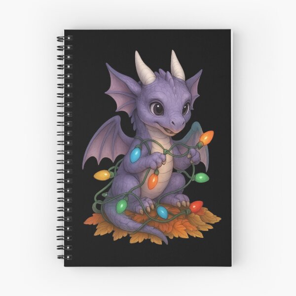 Item preview, Festive Baby Dragon with Christmas Lights — Cute Holiday Fantasy Art designed and sold by Hatchling Hollow.