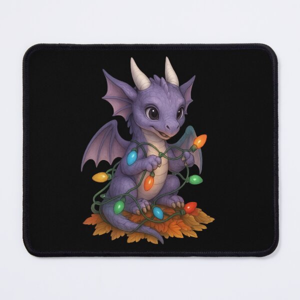 Item preview, Festive Baby Dragon with Christmas Lights — Cute Holiday Fantasy Art designed and sold by Hatchling Hollow.