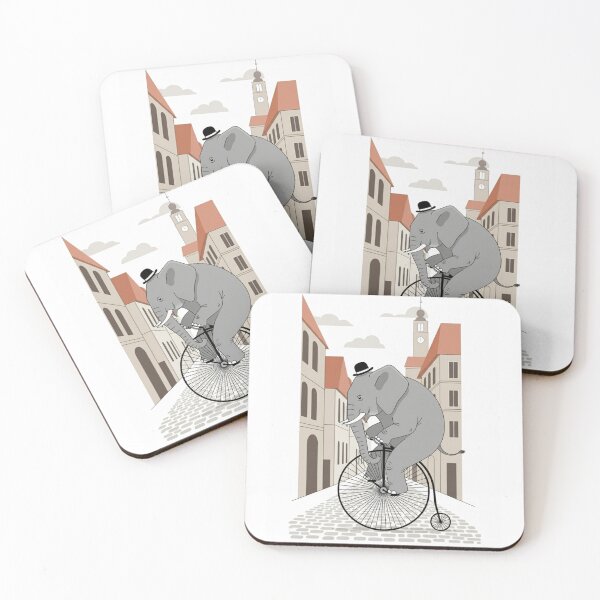 Item preview, Dapper Elephant on Penny-Farthing designed and sold by ElephantVibes.