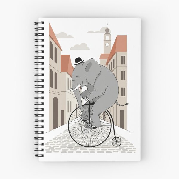 Item preview, Dapper Elephant on Penny-Farthing designed and sold by ElephantVibes.