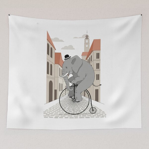Item preview, Dapper Elephant on Penny-Farthing designed and sold by ElephantVibes.