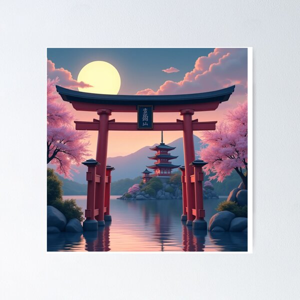 Item preview, Spirit of Japan – Moonlit Gate designed and sold by PriyaMagic.