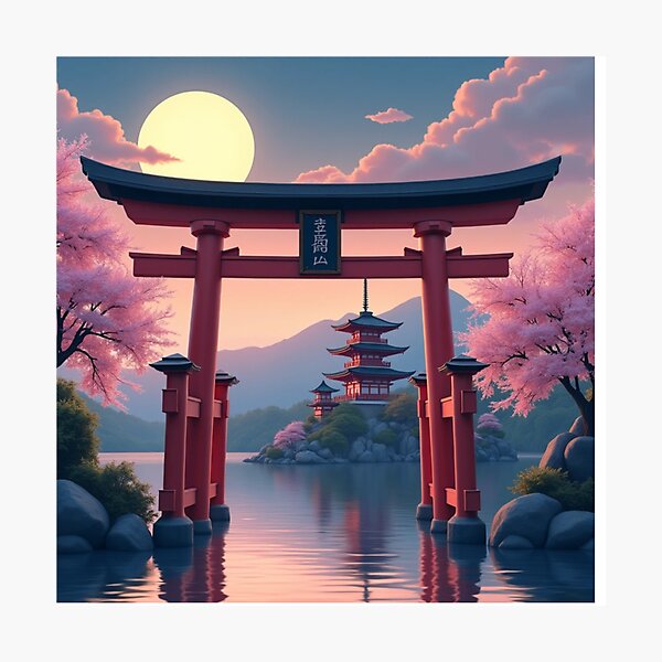 Item preview, Spirit of Japan – Moonlit Gate designed and sold by PriyaMagic.