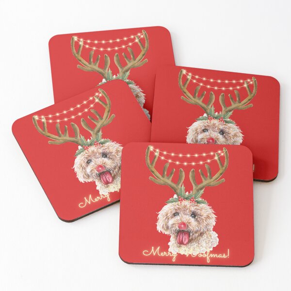 Item preview, Cute Watercolor Christmas Apricot Poodle  designed and sold by ZoesPlace.