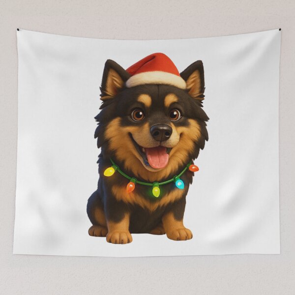 Item preview, Christmas Finnish Lapphund Dog designed and sold by Sillytoe.
