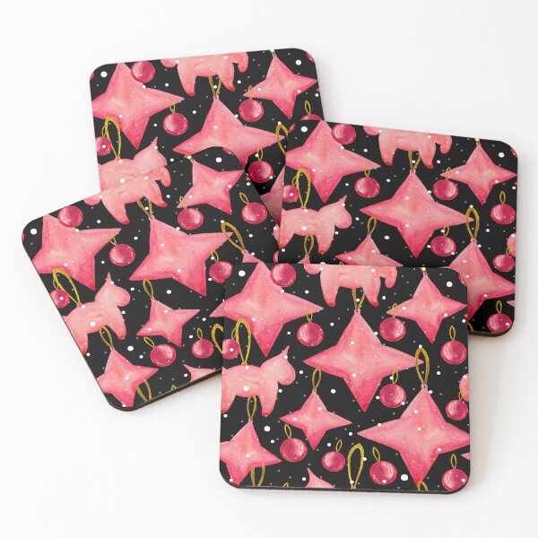 Item preview, Festive Pink Stars and Ornaments Christmas iPhone Case Design designed and sold by FestivityFinds.
